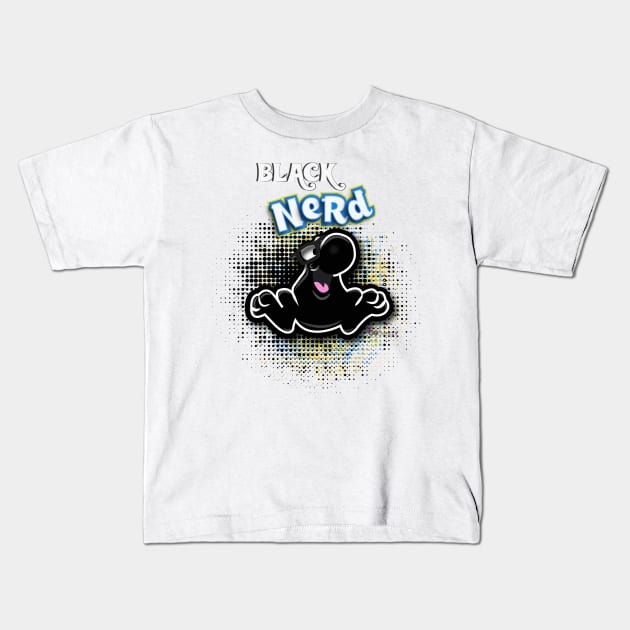 Black Nerd Kids T-Shirt by G9Design